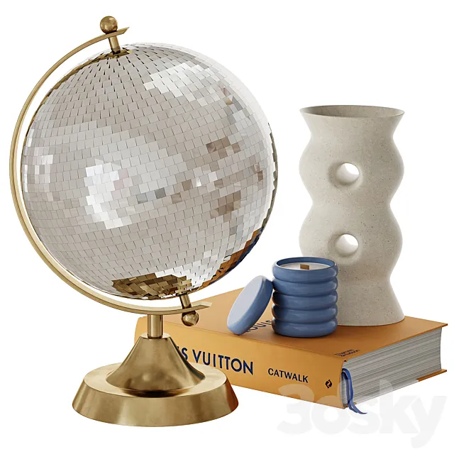 Decorative set with disco globe 3D Model Decorative set with disco globe 3D Model