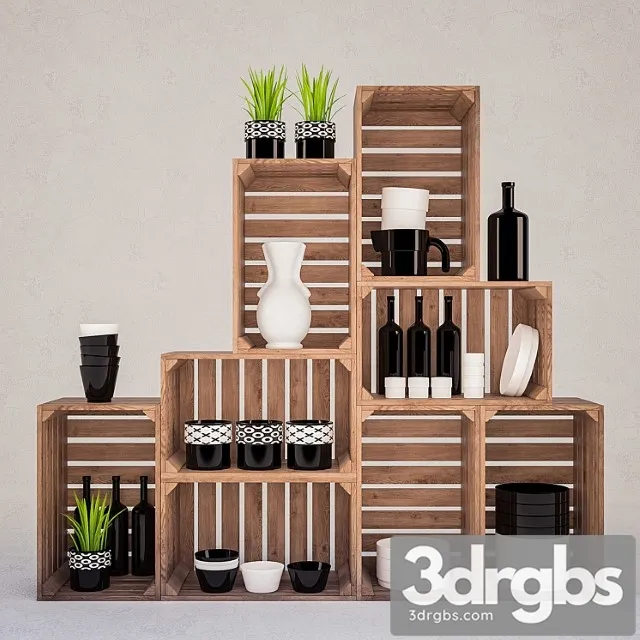 Decorative Set With Dishes 3D Model Download Decorative Set With Dishes 3D Model Download