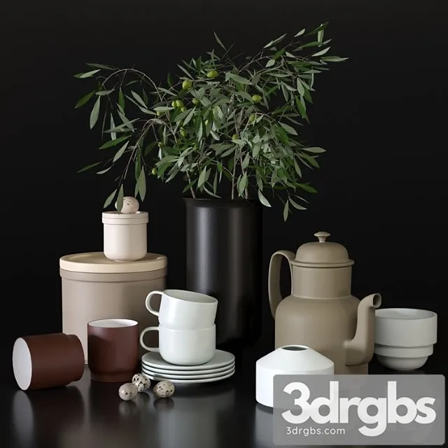 Decorative set with dishes for the kitchen Decorative set with dishes for the kitchen