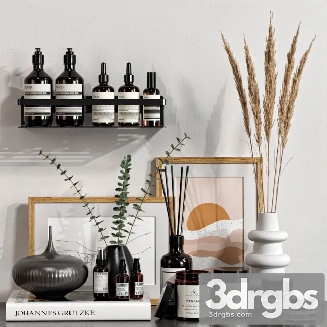 Decorative Set With Dried Flowers 05 3D Model Download Decorative Set With Dried Flowers 05 3D Model Download