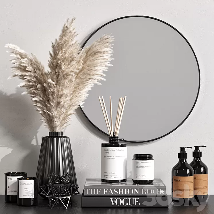 Decorative set with dried flowers 07 3D Model