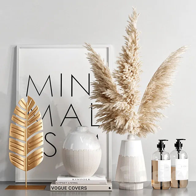 Decorative set with dried flowers 3DModel