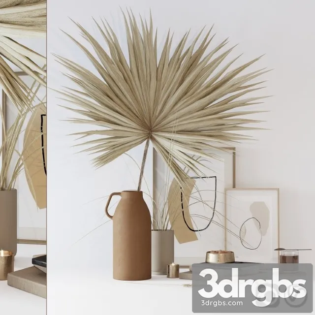 Decorative Set with Dryed Palm 3D Model Download Decorative Set with Dryed Palm 3D Model Download