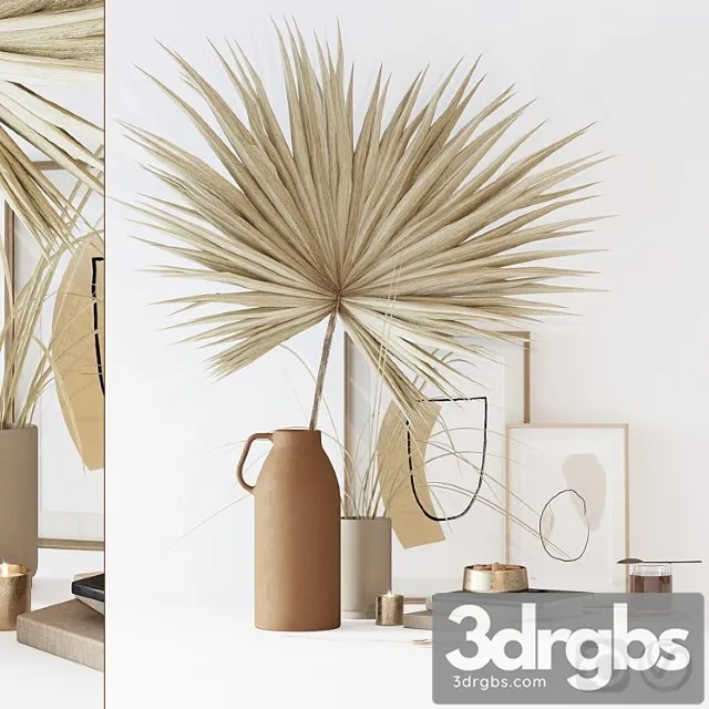 Decorative set with dryed palm_1 3D Model Download Decorative set with dryed palm_1 3D Model Download