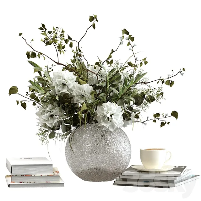 Decorative set with flowers 3D Model Decorative set with flowers 3D Model