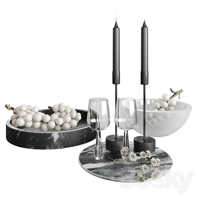 Decorative set with grapes 3DModel