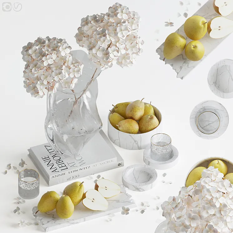 Decorative set with hydrangea – 03 3D Model Free Download Decorative set with hydrangea – 03 3D Model Free Download