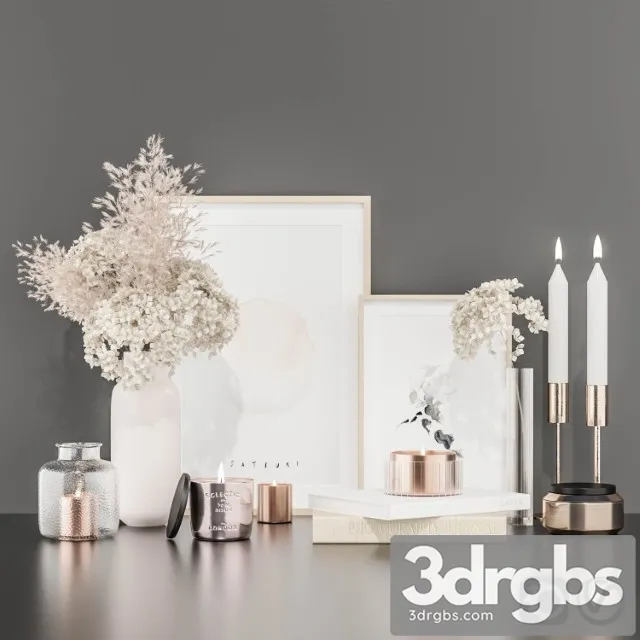 Decorative Set with Hydrangea and Pampas Grass 3D Model Download Decorative Set with Hydrangea and Pampas Grass 3D Model Download