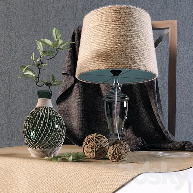 Decorative set with lamp 3D Model