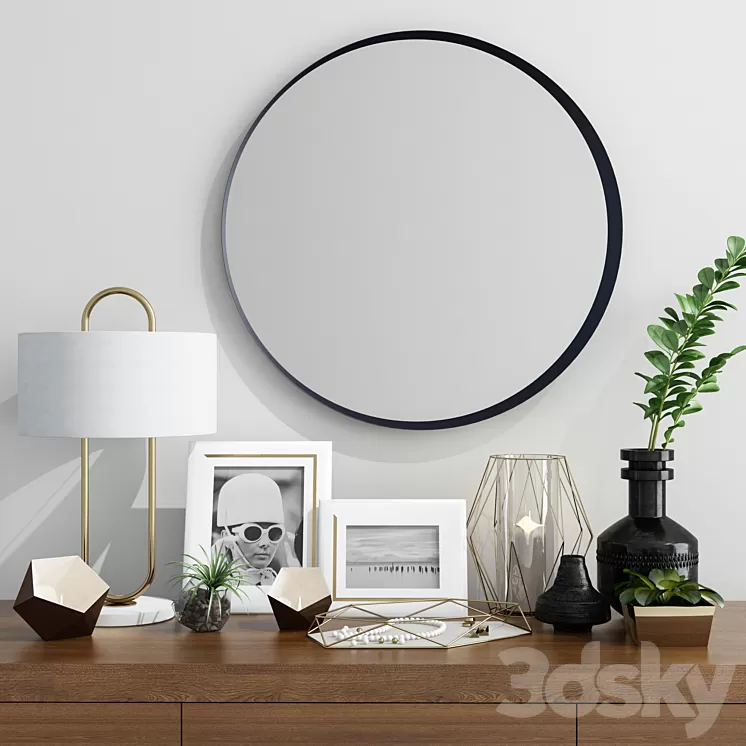 Decorative set with lamp by Ceci Thompson 3D Model