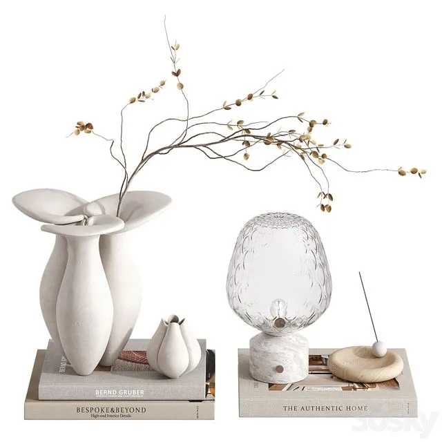 Decorative set with Lily Vase 3D Model
