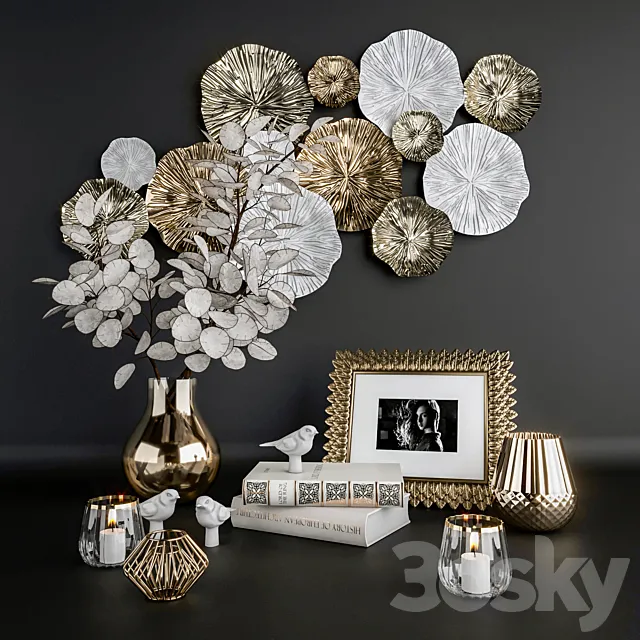 Decorative set with Lunaria. 3D Model