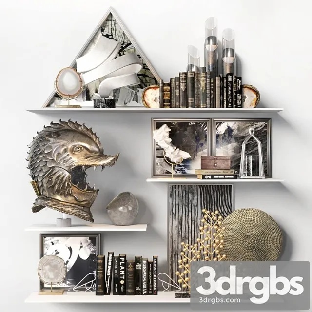 Decorative set with medieval dragon helmet 3D Model Download Decorative set with medieval dragon helmet 3D Model Download