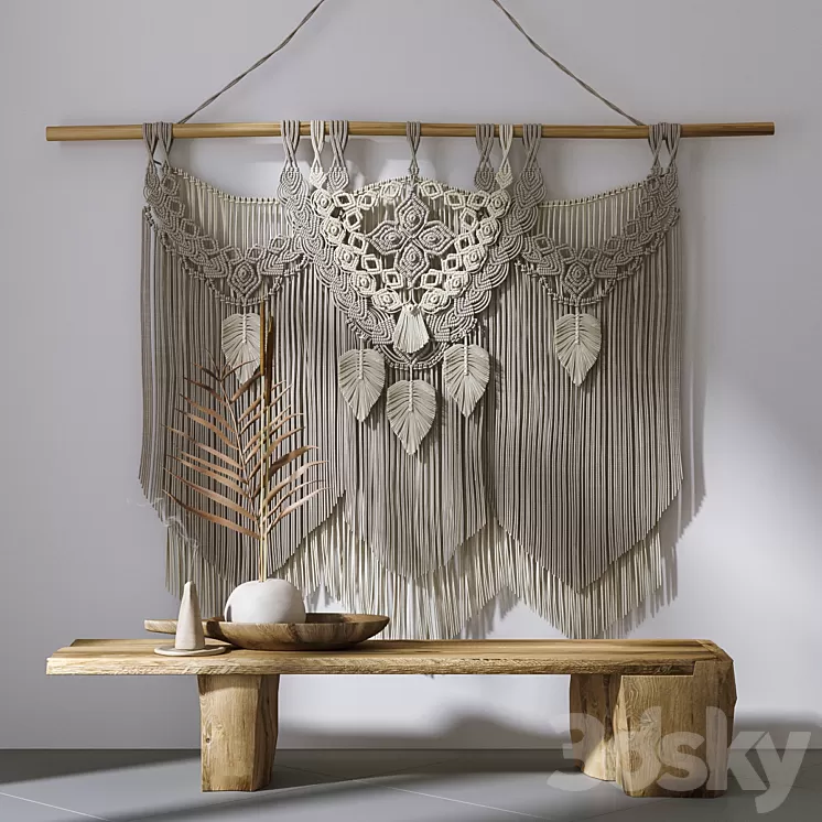 Decorative set with panels Macrame # 2 3D Model