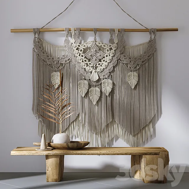 Decorative set with panels Macrame # 2 3DModel