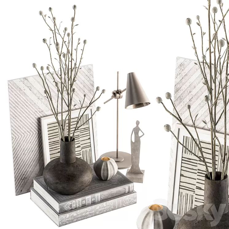 Decorative Set with papavet – Set 55 3D Model