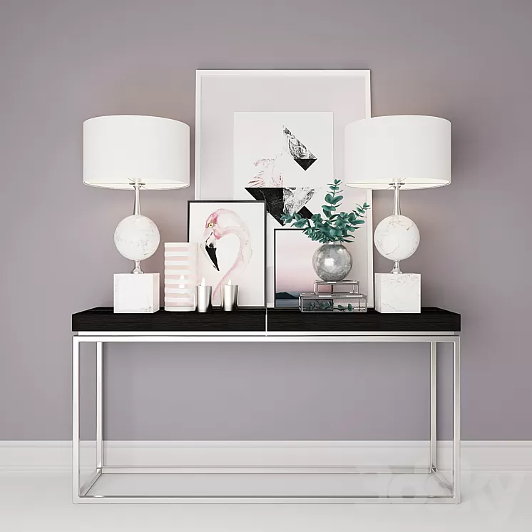 Decorative set with posters 3D Model