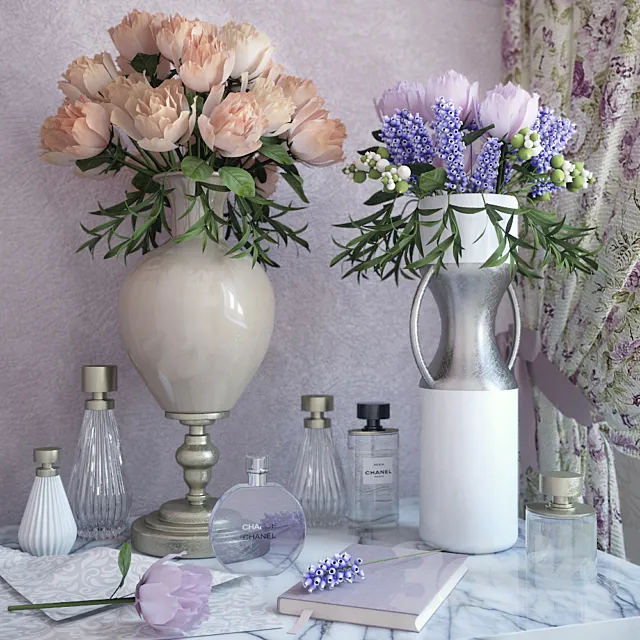 Decorative set with roses 3DModel Decorative set with roses 3DModel