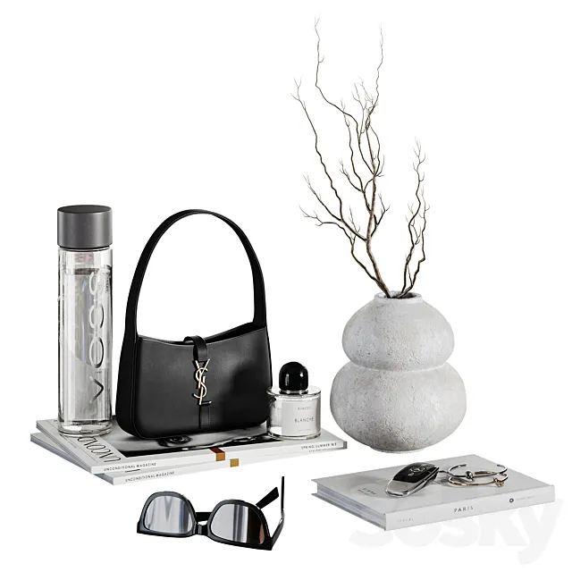 Decorative set with small bag 3D Model Decorative set with small bag 3D Model