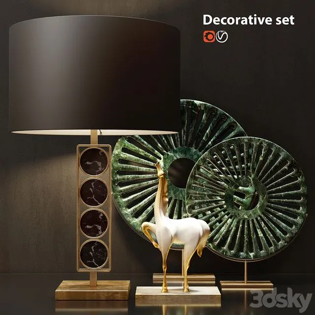Decorative set (with table lamp) 3D Model