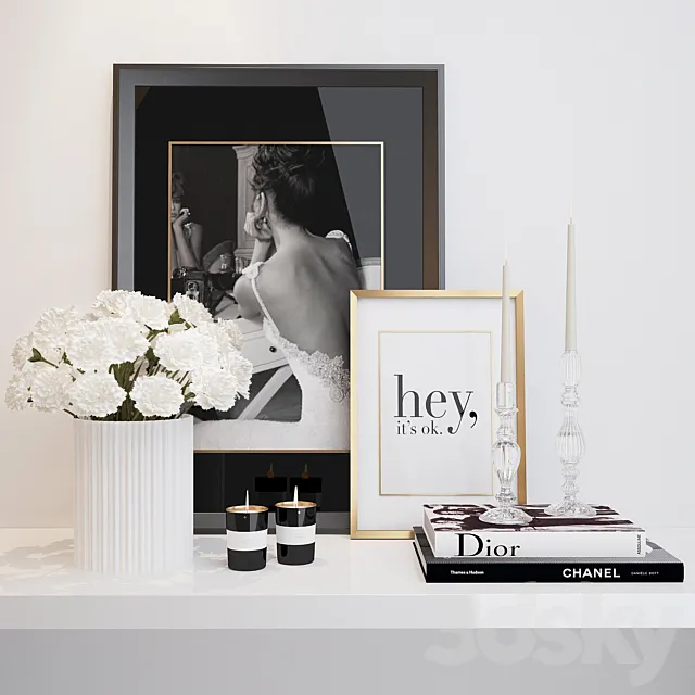 Decorative set with the console 3DModel Decorative set with the console 3DModel