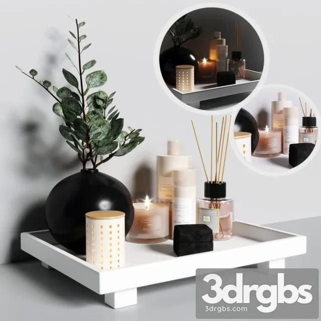 Decorative Set with Tray 3D Model Download Decorative Set with Tray 3D Model Download