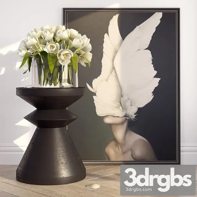 Decorative Set With Tulips 3D Model Download Decorative Set With Tulips 3D Model Download