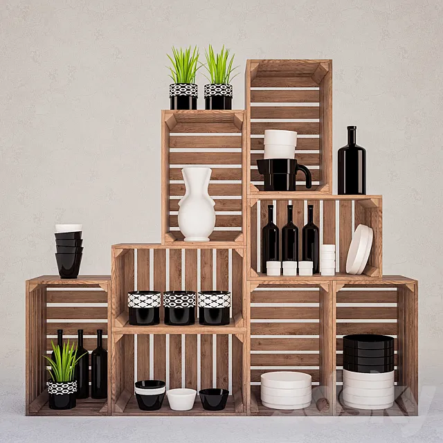 Decorative set with utensils 3D Model Decorative set with utensils 3D Model