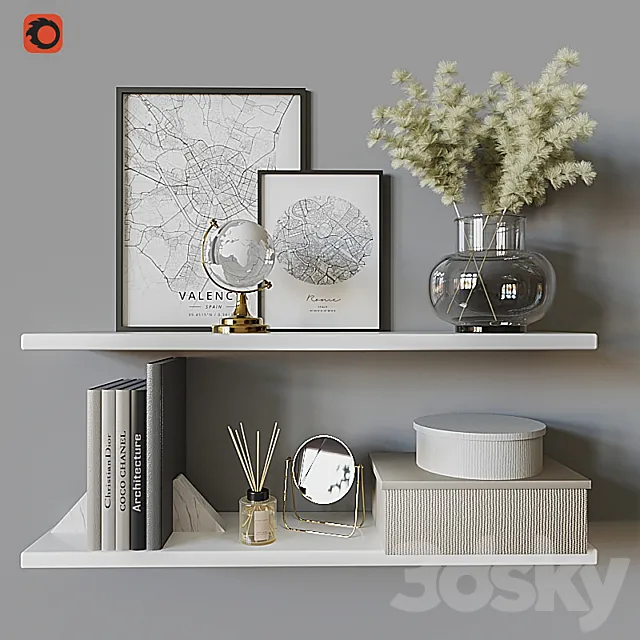 Decorative shelf 02 3D Model