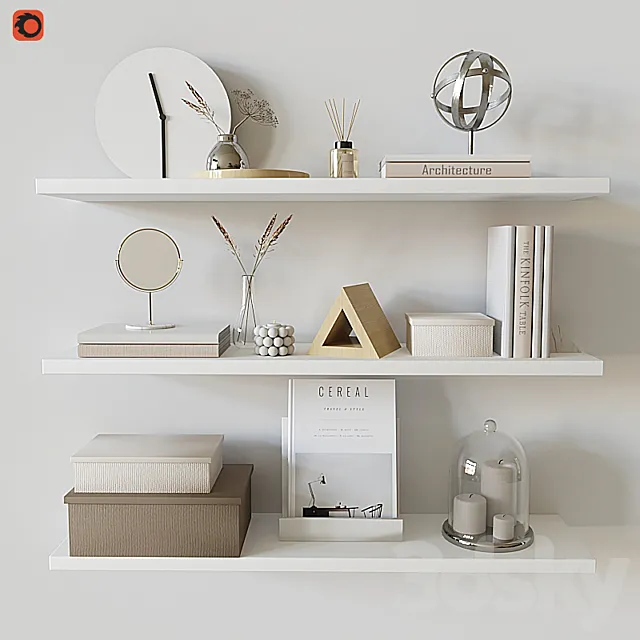 Decorative shelf 04 3D Model