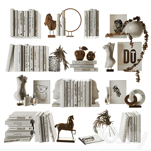 Decorative shelf filling set 9 3DModel Decorative shelf filling set 9 3DModel