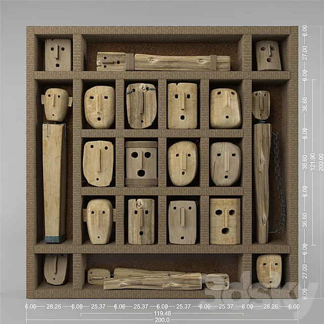 Decorative shelf for Interior 3DModel Decorative shelf for Interior 3DModel