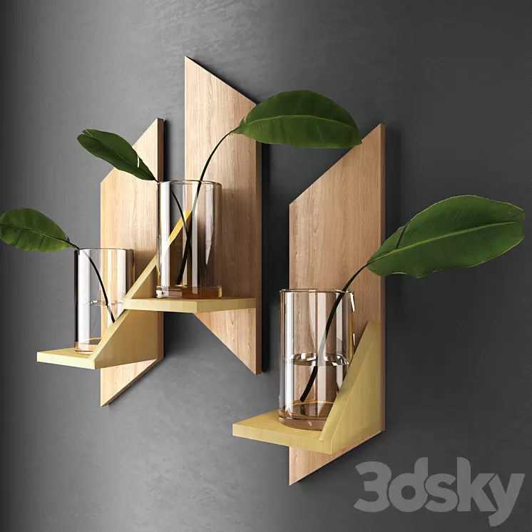Decorative shelves with sheets 3D Model Decorative shelves with sheets 3D Model