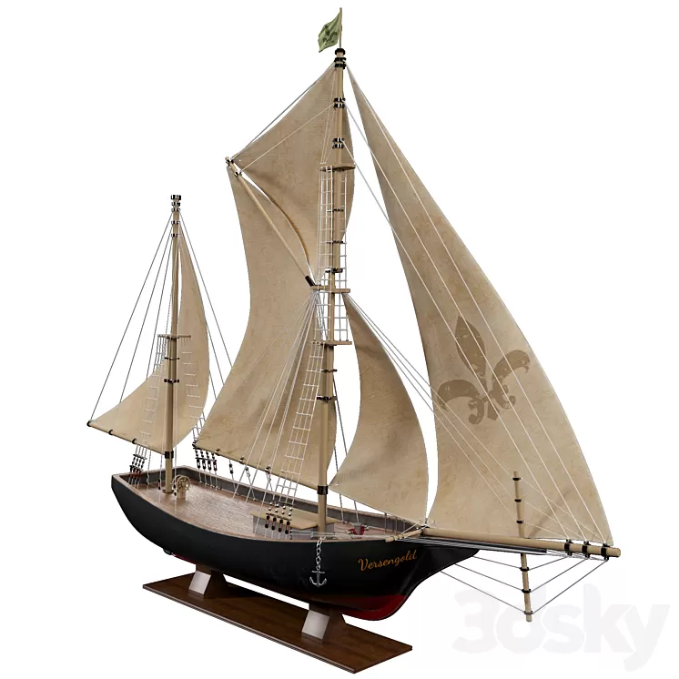 Decorative ship model 3D Model Free Download