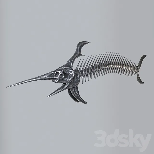 Decorative skeleton of fish 3D Model Decorative skeleton of fish 3D Model