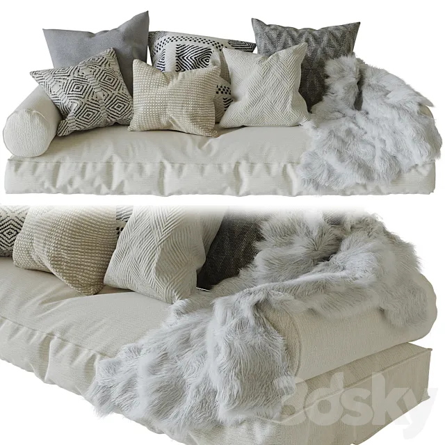 Decorative soft corner on the windowsill 3 3D Model Decorative soft corner on the windowsill 3 3D Model