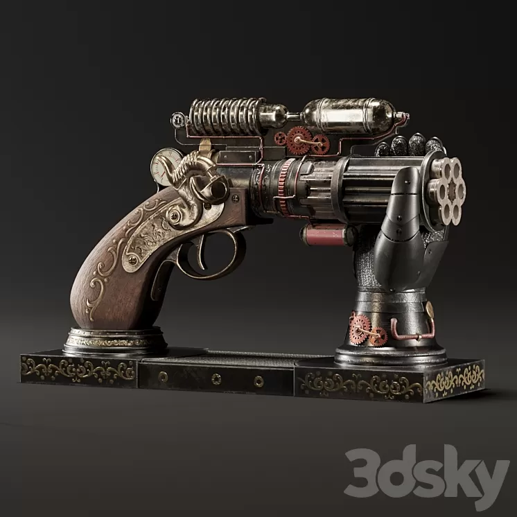 Decorative Steampunk Gun 3D Model