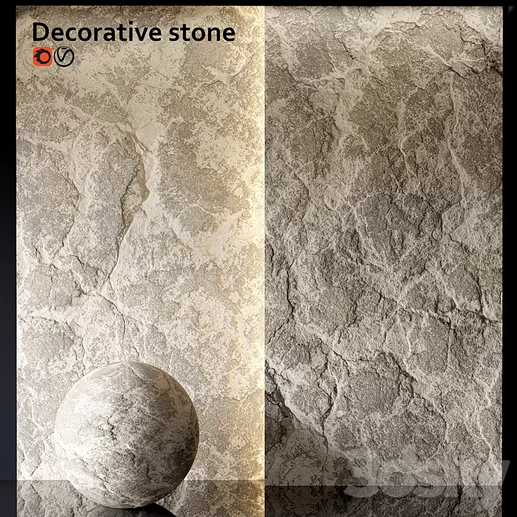 Decorative stone wall 4k 3D Model Free Download