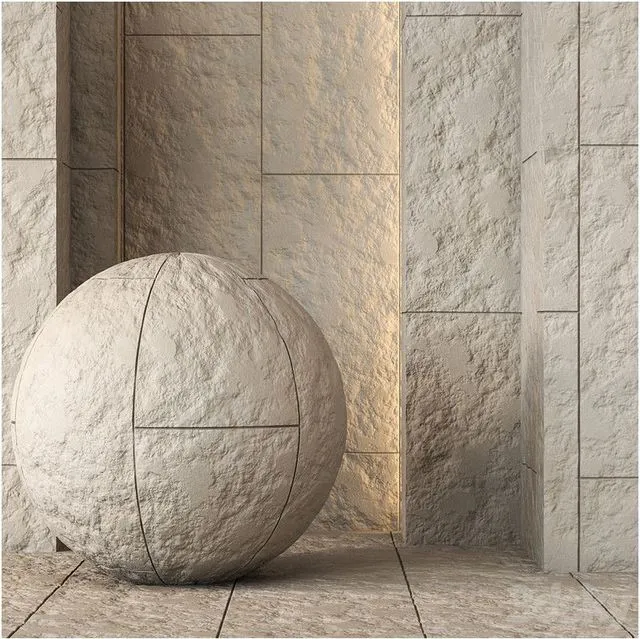 Decorative Stone Wall Panel Texture 4K 3D Model