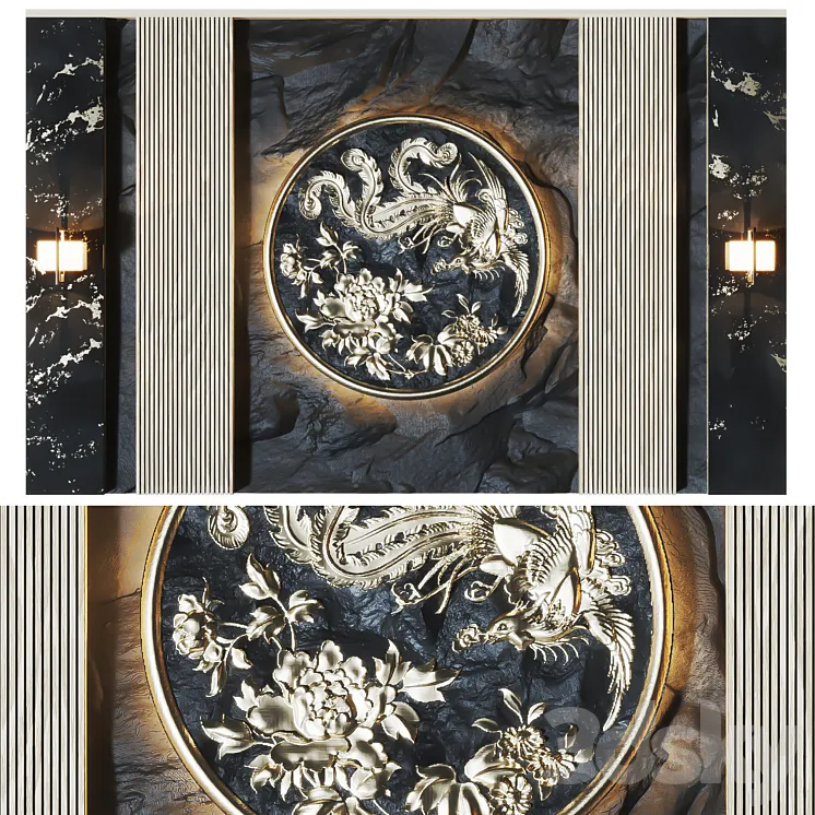 Decorative Stone Wall1 3D Model Free Download