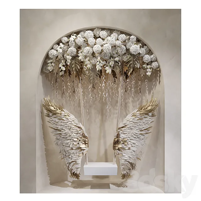 Decorative swing with wings 3D Model