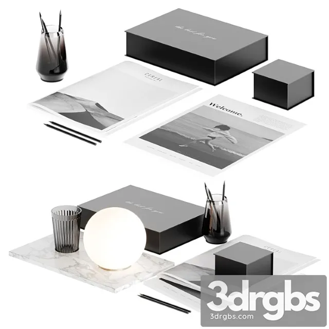 Decorative Table Set With Lamp 2 3D Model Download Decorative Table Set With Lamp 2 3D Model Download