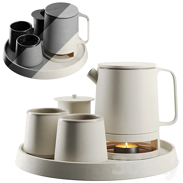 Decorative tea set for coffee table 10 3D Model