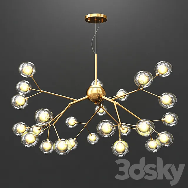 Decorative Tree Branch Chandelier 3D Model