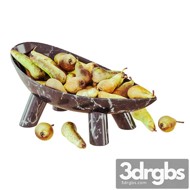 Decorative vase black marble with pears conference 3D Model Download