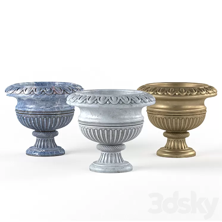 Decorative vase for a flower pot. A pot. Flowerpot 3D Model