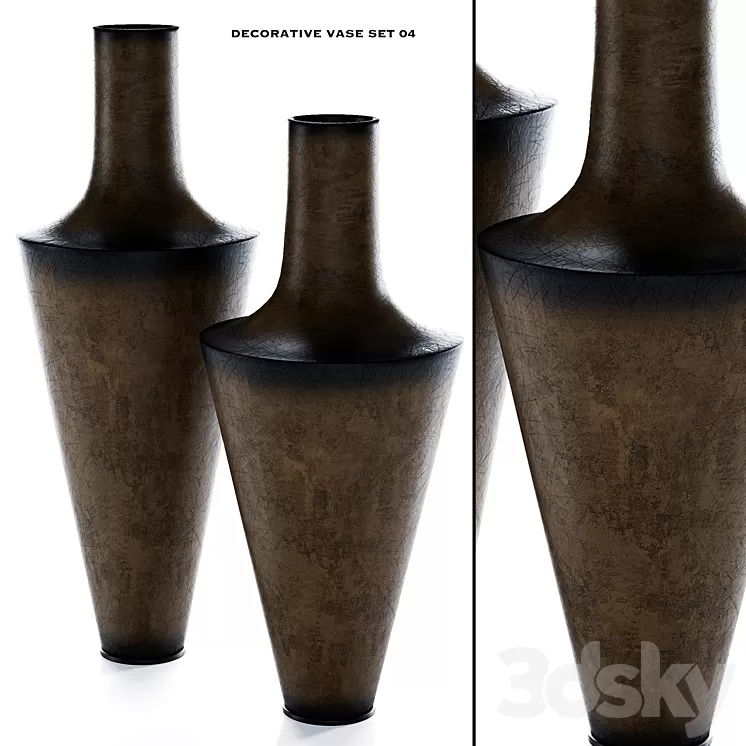 decorative vase set 04 3D Model