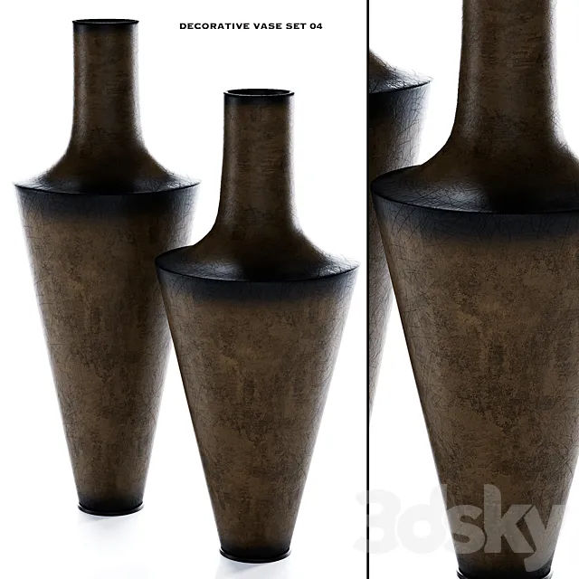 decorative vase set 04 3DModel