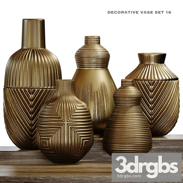 Decorative Vase Set 16 3D Model Download