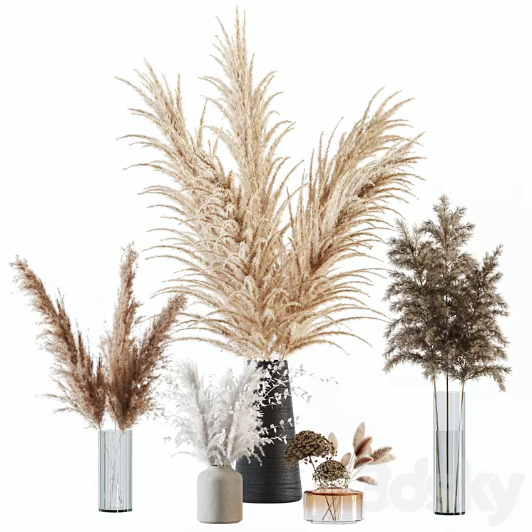 Decorative vase set 3D Model Decorative vase set 3D Model